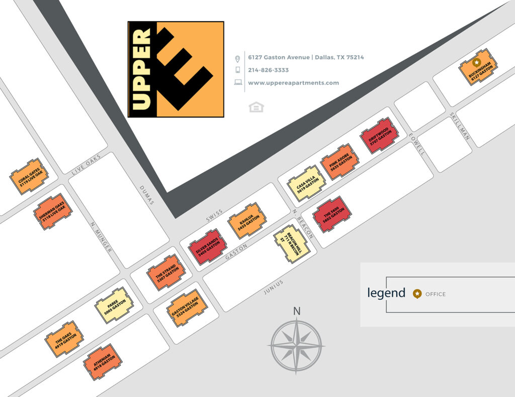 Site Map of Upper E Apartments